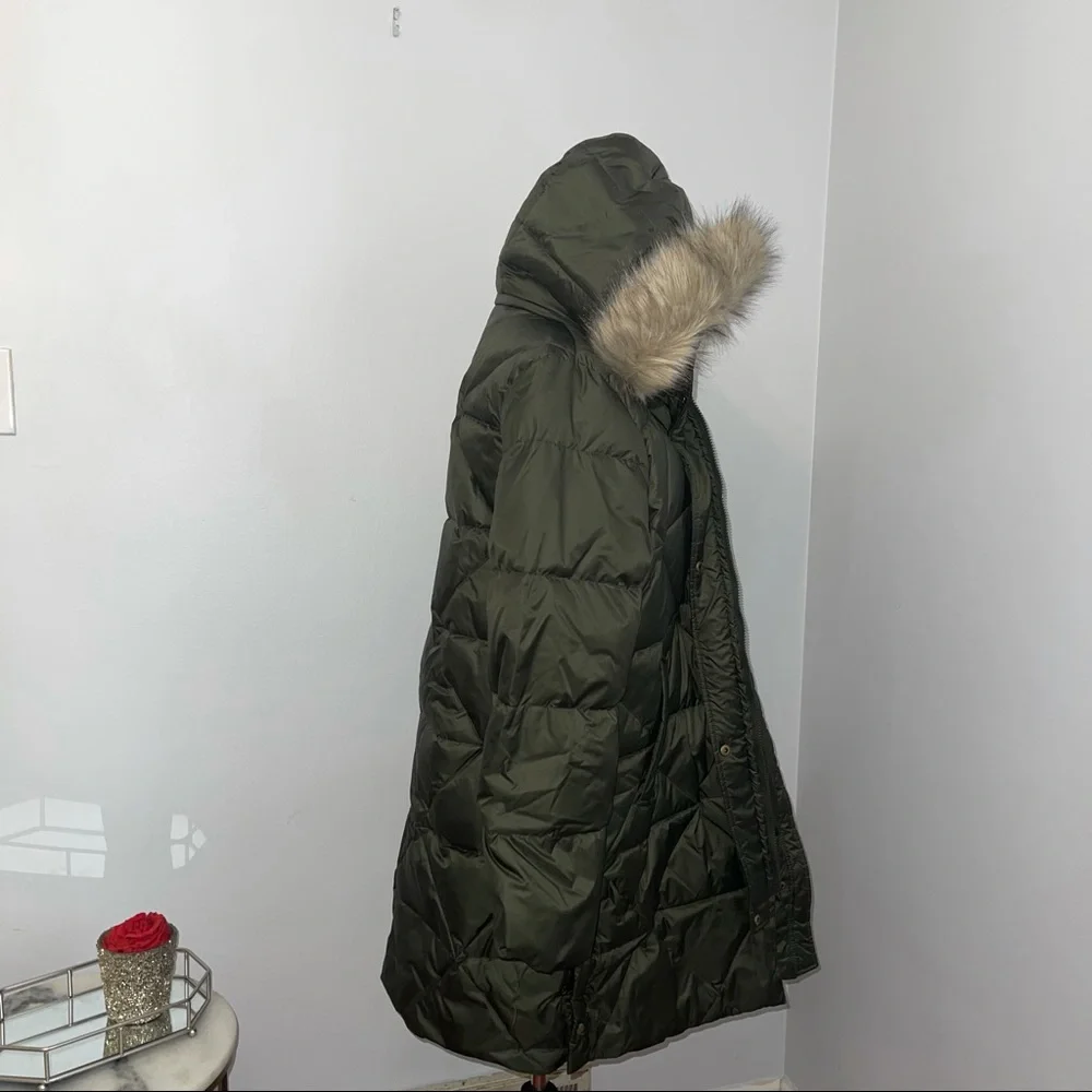 Lauren Ralph Lauren Faux Fur Trim Hooded Puffer Jacket In Litchfield Loden NWT - Picture 15 of 16